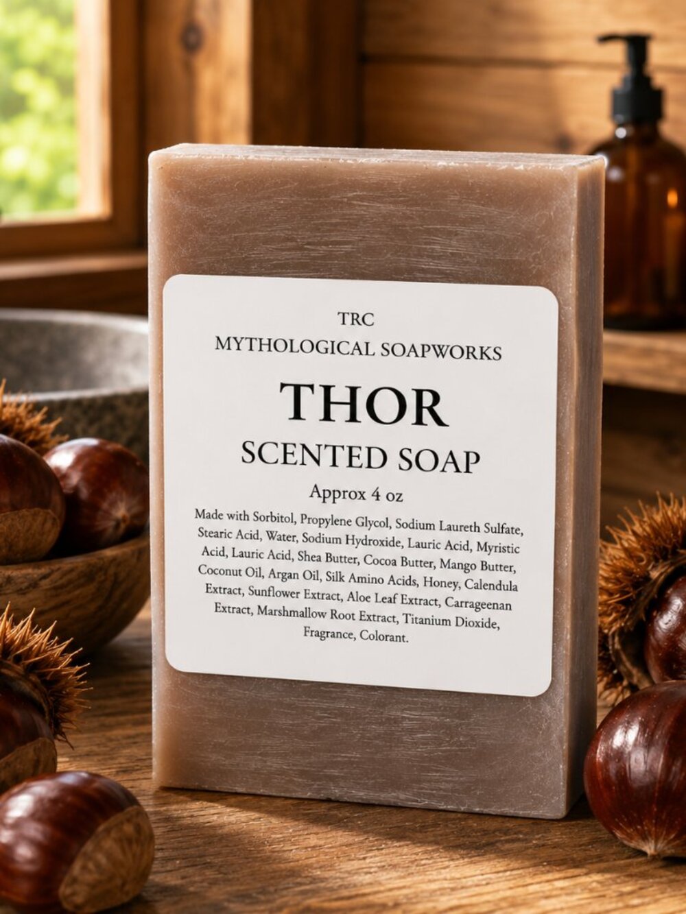 THOR Chestnut & Cedar Men's Scented Artisan Soap.